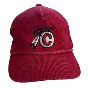 Vintage Redmen st. johns Red Corduroy Trucker Snapback Hat Rope Youngan